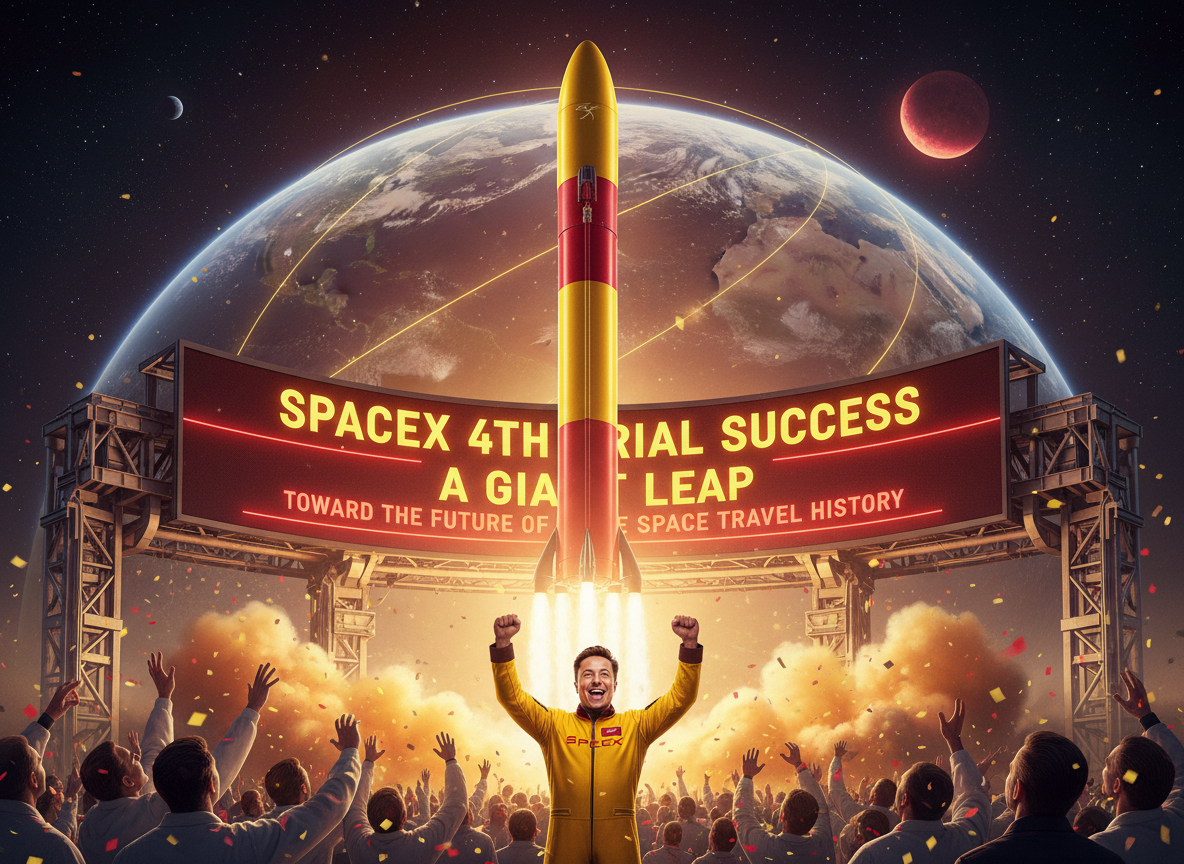 Elon-Musk-SpaceXs-4th-Trial-Success 2025